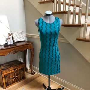 Teal Chevron Dress